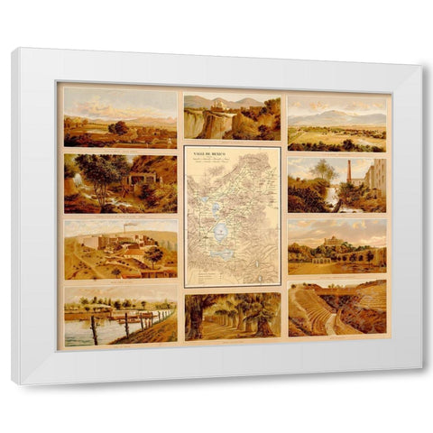 Mexican Landscapes White Modern Wood Framed Art Print by Vintage Maps