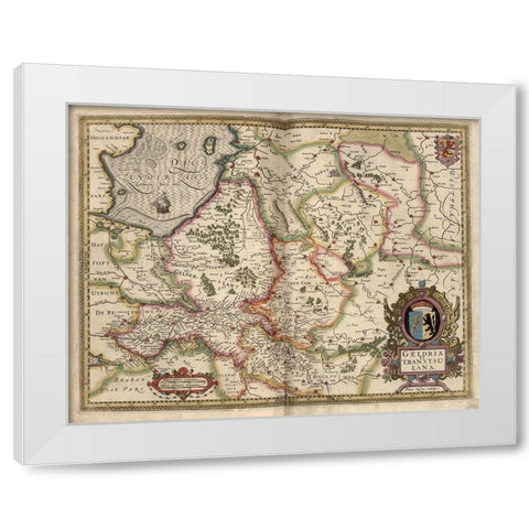 Map of Transylvania Roumania White Modern Wood Framed Art Print by Vintage Maps