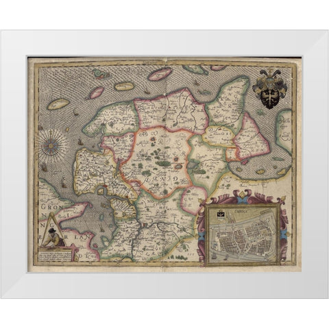 Emden White Modern Wood Framed Art Print by Vintage Maps