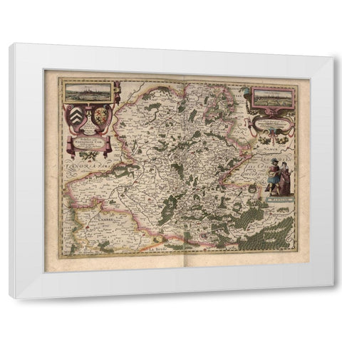 Maps of Hainot Belgium White Modern Wood Framed Art Print by Vintage Maps