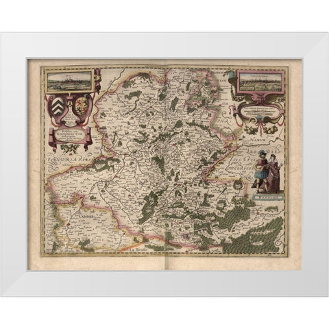 Maps of Hainot Belgium White Modern Wood Framed Art Print by Vintage Maps