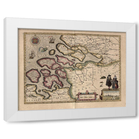 Map of Holland White Modern Wood Framed Art Print by Vintage Maps