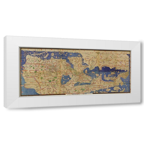 Arabic Map of the Mediterranean White Modern Wood Framed Art Print by Vintage Maps