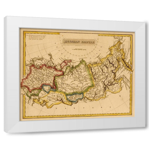 Russian Empire 1817 White Modern Wood Framed Art Print by Vintage Maps