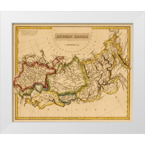 Russian Empire 1817 White Modern Wood Framed Art Print by Vintage Maps