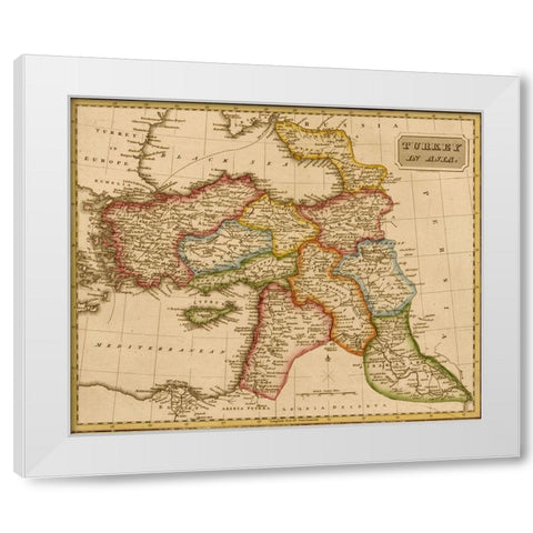 Turkey in Asia Middle East 1817 White Modern Wood Framed Art Print by Vintage Maps