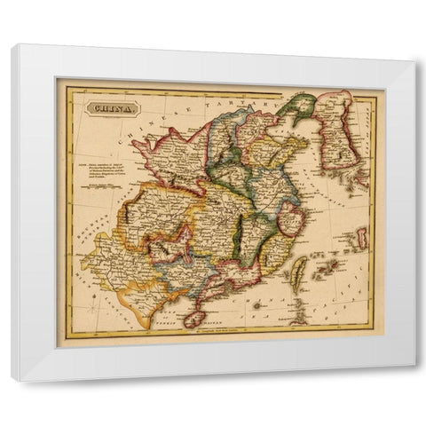 China 1817 White Modern Wood Framed Art Print by Vintage Maps