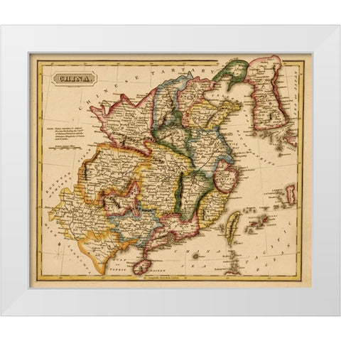 China 1817 White Modern Wood Framed Art Print by Vintage Maps
