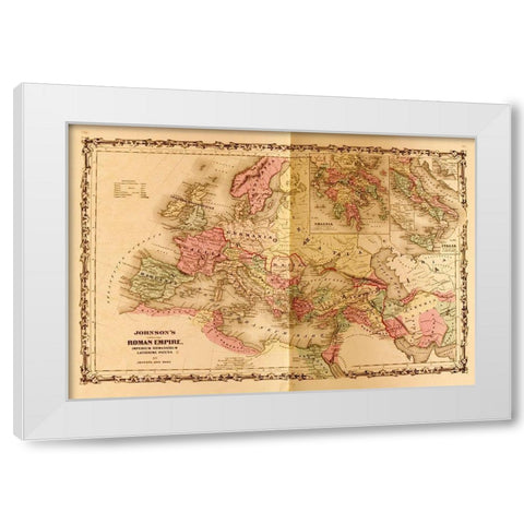 Roman Empire White Modern Wood Framed Art Print by Vintage Maps