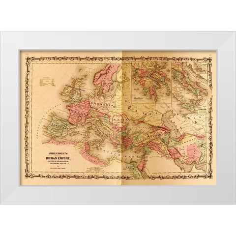 Roman Empire White Modern Wood Framed Art Print by Vintage Maps