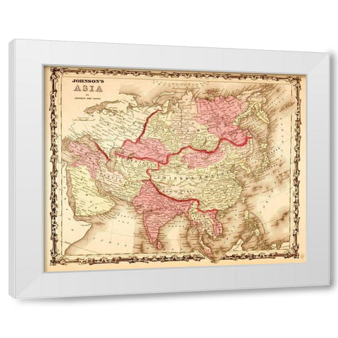 Asia 1862 White Modern Wood Framed Art Print by Vintage Maps