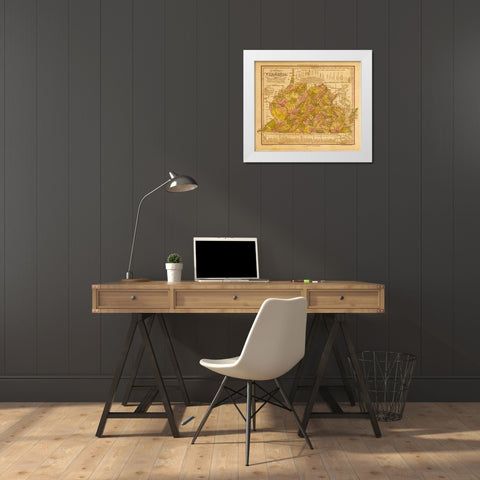 Virginia 1844 White Modern Wood Framed Art Print by Vintage Maps