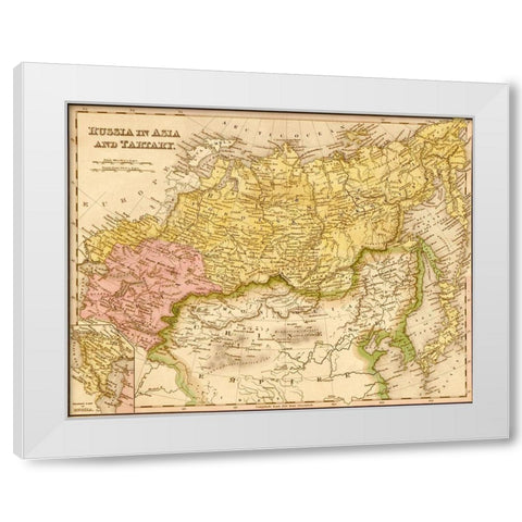 Russian Asia and Tartary 1844 White Modern Wood Framed Art Print by Vintage Maps