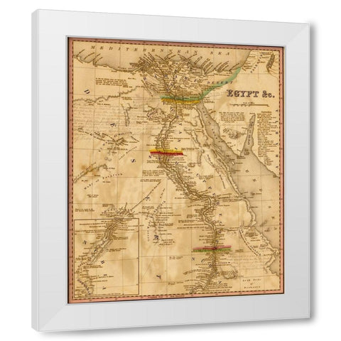 Egypt 1844 White Modern Wood Framed Art Print by Vintage Maps
