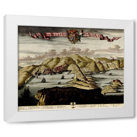Nice on the Mediterranean 1700 White Modern Wood Framed Art Print by Vintage Maps
