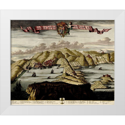 Nice on the Mediterranean 1700 White Modern Wood Framed Art Print by Vintage Maps
