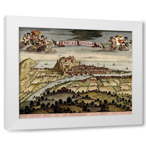 Nicea 1700 White Modern Wood Framed Art Print by Vintage Maps
