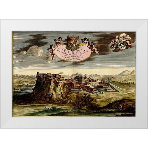Verucca 1700 White Modern Wood Framed Art Print by Vintage Maps