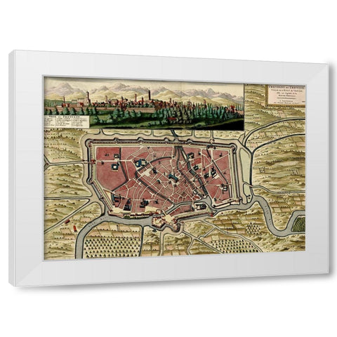Trevise in the Italian Po Valley 1700 White Modern Wood Framed Art Print by Vintage Maps