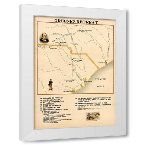 Greenes Retreat White Modern Wood Framed Art Print by Vintage Maps