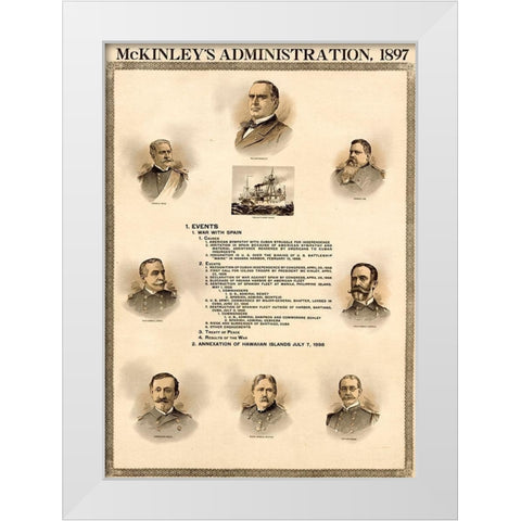 McKinley Administration White Modern Wood Framed Art Print by Vintage Maps