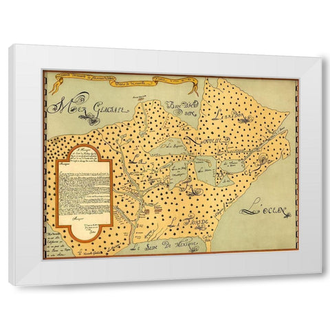 New France 1673 White Modern Wood Framed Art Print by Vintage Maps