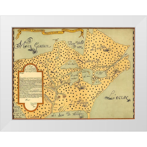New France 1673 White Modern Wood Framed Art Print by Vintage Maps