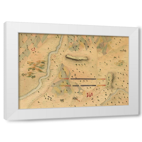 Mexican War Battle Map 1848 White Modern Wood Framed Art Print by Vintage Maps