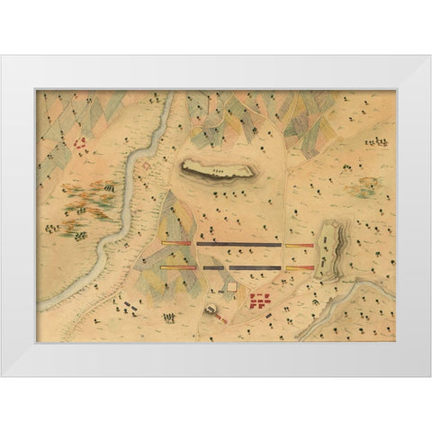 Mexican War Battle Map 1848 White Modern Wood Framed Art Print by Vintage Maps
