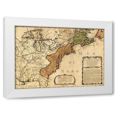 Canada to Louisiana-Eastern USA 1756 White Modern Wood Framed Art Print by Vintage Maps