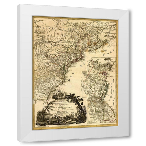 Theatre of War 1779 White Modern Wood Framed Art Print by Vintage Maps