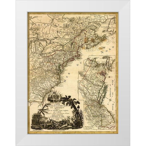 Theatre of War 1779 White Modern Wood Framed Art Print by Vintage Maps