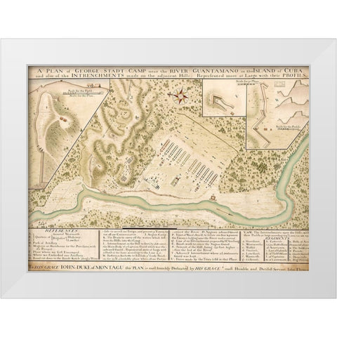 Guantanamo Bay 1741 White Modern Wood Framed Art Print by Vintage Maps
