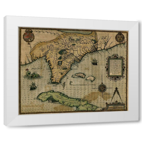Cuba 1588 White Modern Wood Framed Art Print by Vintage Maps