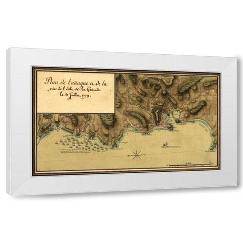 Point Royal-Jamaica New Granada White Modern Wood Framed Art Print by Vintage Maps