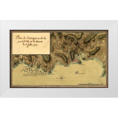 Point Royal-Jamaica New Granada White Modern Wood Framed Art Print by Vintage Maps