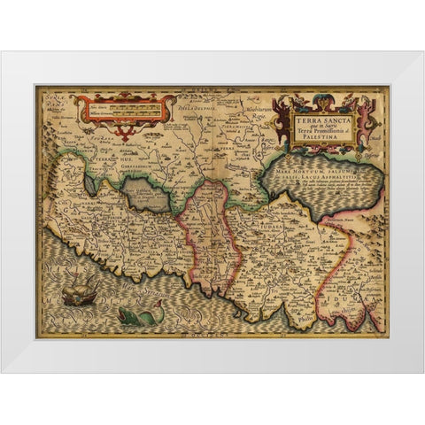 Palestine Holy Land 1782 White Modern Wood Framed Art Print by Vintage Maps