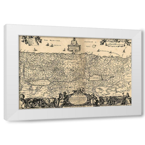 Canaan The Land of Promise 1700 White Modern Wood Framed Art Print by Vintage Maps