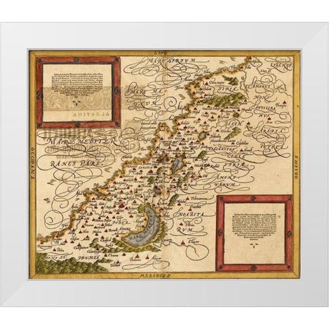 Holy Land and the Twelve Tribes White Modern Wood Framed Art Print by Vintage Maps