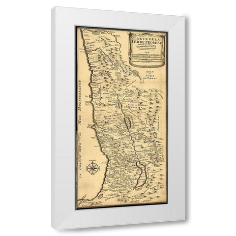 Map of the Promised Land White Modern Wood Framed Art Print by Vintage Maps
