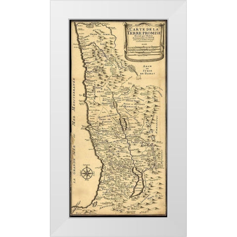 Map of the Promised Land White Modern Wood Framed Art Print by Vintage Maps