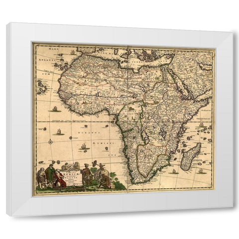 Africa 1740 White Modern Wood Framed Art Print by Vintage Maps
