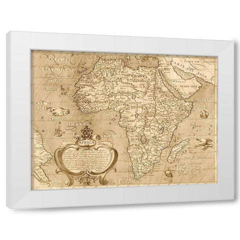 Africa 1603 White Modern Wood Framed Art Print by Vintage Maps