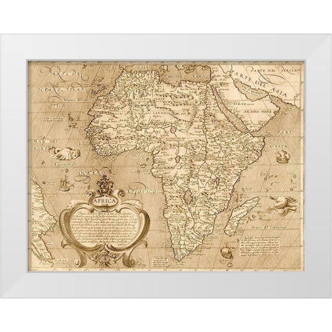 Africa 1603 White Modern Wood Framed Art Print by Vintage Maps