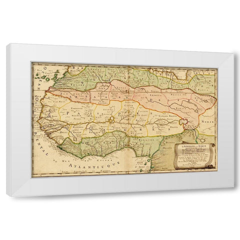 West Africa 1679 White Modern Wood Framed Art Print by Vintage Maps