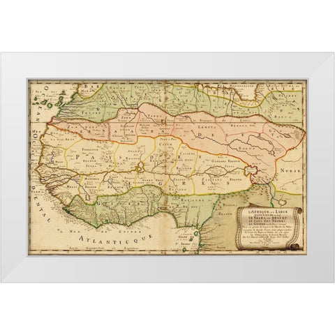 West Africa 1679 White Modern Wood Framed Art Print by Vintage Maps