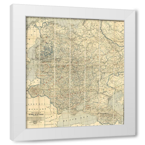 Russia in 1918 during WWI White Modern Wood Framed Art Print by Vintage Maps