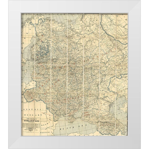 Russia in 1918 during WWI White Modern Wood Framed Art Print by Vintage Maps