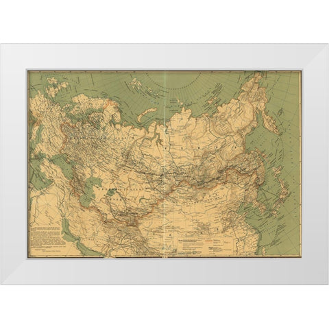 Imperial Russia 1916 White Modern Wood Framed Art Print by Vintage Maps