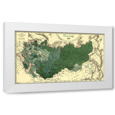 Imperial Map of Russia 1890 White Modern Wood Framed Art Print by Vintage Maps